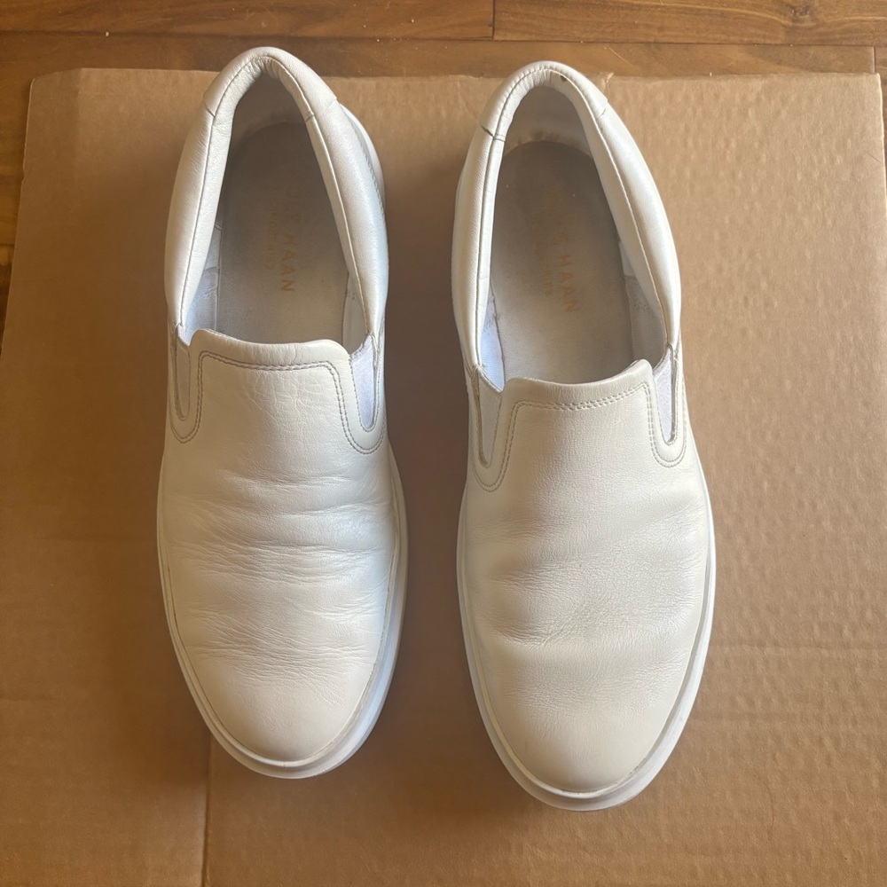 Cole Haan White Slip-On Loafers